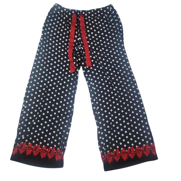 SOMA Coquette Pajama Set Christmas Holiday Red Bows Size M - Picture 3 of 10